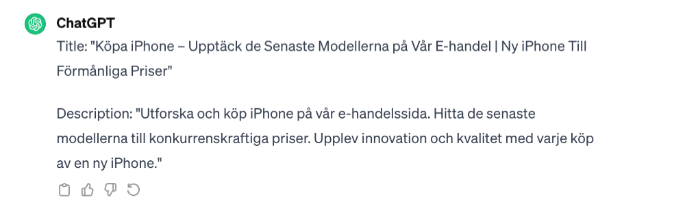 Title och description skapade av ChatGPT